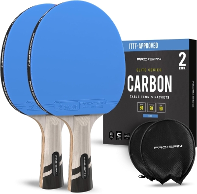 PRO-SPIN Carbon Table Tennis Paddles — Professional 7-Ply Blade, Premium Rubber, 2.0mm Sponge for Superior Control