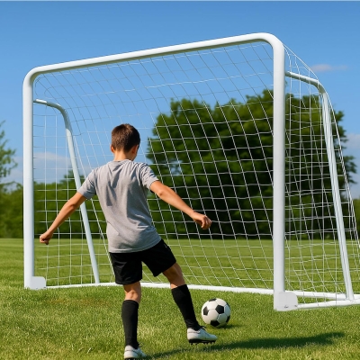 MOPHOTO Foldable Soccer Goals (6x4/8x6/10x6.5/12x6/16x7/18.5x6.5/21x7/24x8 ft) – 10x6.5 ft Collapsible Backyard & Training Goal for Teens & Adults