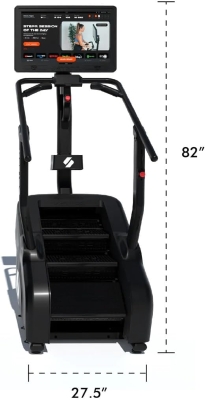 STEPR+ Commercial Stair Master with 27"" Touchscreen, Bluetooth & WiFi, 140 Steps/Min, App Integration, Resistance Band Attachments, 375 lb Capacity