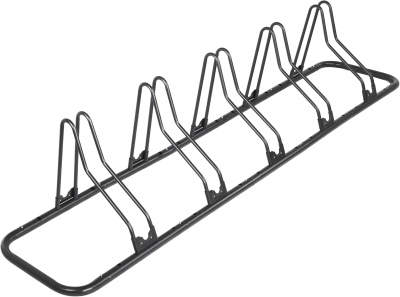 CyclingDeal Adjustable Floor Bike Stand for up to 6 Bikes | Indoor Garage Rack with Dual Holding Plates, Linked Holders & Broad Wheel Compatibility