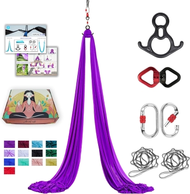 11 Yards 40D Nylon Aerial Silks — Home Aerial Yoga Swing Hammock for Gymnastics