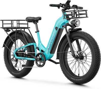Aipas M1 Pro Fat Tire Ebike — 1800W Peak Motor / 110Nm, 48V 17.5Ah Removable Battery, 26""×4.0"" Tires, Dual Suspension, 36MPH, 7-Speed