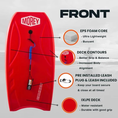 MOREY Cruiser 42.5"" Original Bodyboard (2025 Model) – HDPE Slick Bottom, IXLPE Deck
