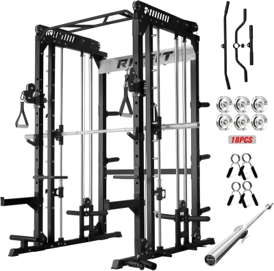 RitFit M1 & M1 Pro Smith Machine with Cable Crossover — Multi-Function Power Cage and Squat Rack for Home Gym