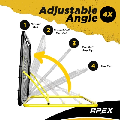 Apex Sports 4 x 4.5 Ft Multi-Sport Rebounder – Adjustable Angles, Durable Construction, Portable Trainer