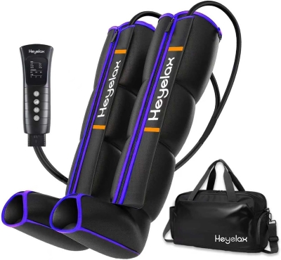 Heyelax Medical-Grade Leg Compression Massager — Thigh-to-Foot Recovery Boots with 6 Modes, 3 Pressures (100/120/140 mmHg) and Fast Pump (Small)