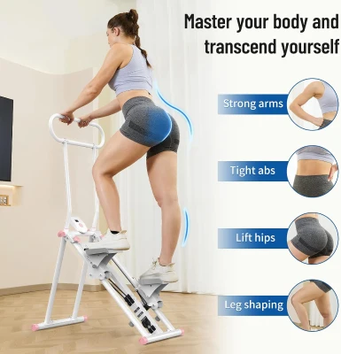 HXD-ERGO Vertical Climber Stepper for Home, Updated Model with 6 Resistance Levels and Adjustable Handlebars, Foldable Stair Climber for Total-Body Cardio