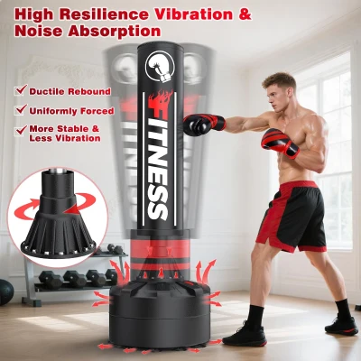 GIKPAL Freestanding Punching Bag with Stand and 12 oz Gloves — Heavy Kickboxing/MMA Training Bag for Adults
