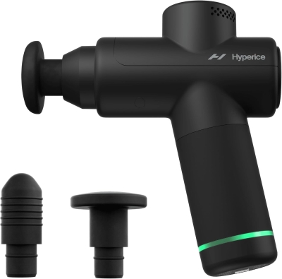 Hyperice Hypervolt GO 2 — Black Handheld Percussion Massage Gun with QuietGlide Technology, 3 Speeds & 2 Interchangeable Heads — USB-A to USB-C Charging, FSA/HSA Eligible