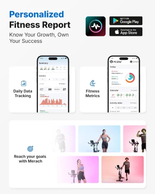 MERACH Exercise Bike with Exclusive App, Low-Noise Magnetic Resistance, 300 lb Capacity, Tablet Mount & Fitness Courses