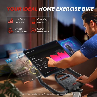 MERACH Magnetic Exercise Bike – Indoor Cycling with Proprietary App, 40 lb Flywheel & Up to 350 lb Capacity for Home Gym