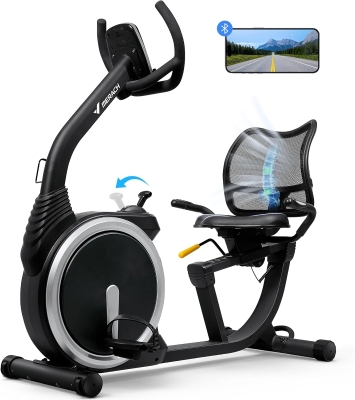 MERACH High-End Recumbent Exercise Bike for Home, Light Commercial Grade, 330 lb Capacity, Bluetooth & App Integration, LCD, Heart-Rate Handles