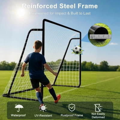 MOPHOTO Foldable Soccer Goal – Multiple Sizes (6x4, 8x6, 10x6.5, 12x6, 16x7, 18.5x6.5, 21x7, 24x8 ft) – Backyard Full-Size Training Goal for Teens & Adults