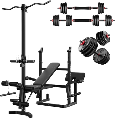 Z3 900 lb Olympic Versatile Workout Bench — 9-in-1 Strength Station with Preacher Pad, Leg Developer & LAT Pulldown for Home Gym