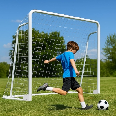 MOPHOTO Foldable Soccer Goals (6x4/8x6/10x6.5/12x6/16x7/18.5x6.5/21x7/24x8 ft) – 8x6 ft Collapsible Backyard Goal for Kids, Teens & Adults