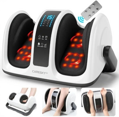 CARESKY Shiatsu Foot Massager with Heat and Rolling Deep-Kneading — Multi-Mode Relief for Plantar Fasciitis & Neuropathy, Fits Up to Size 14