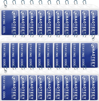 30-Pack Cooling Neck Towels, 40in x 12in — Cold Towels for Neck & Face, Sports and Hot Weather (Running, Soccer, Yoga, Gym, Golf)