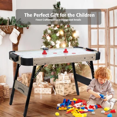 48"" Foldable Air Hockey Table - Indoor Arcade Set with Electronic Scoreboard, 2 Pucks & 2 Pushers