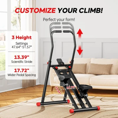 Vertical Climber — Folding Home Cardio Climber with 3-Level Resistance, Compact Full-Body Exercise Machine (New Version)
