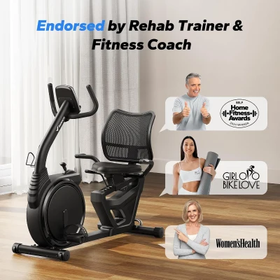 MERACH High-End Recumbent Exercise Bike — Magnetic, Bluetooth-Enabled Rehab Bike with App, LCD & Heart-Rate Handles (Ideal for Seniors)