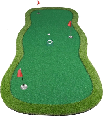 Chriiena Large Professional Putting Green Mat — High‑Density Artificial Turf with Moveable Cups & Slope Pad for Indoor and Outdoor Practice