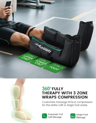 Medisana Leg & Calf Massager with Heat and Air Compression - Adjustable Circulation Therapy for Edema and Pain Relief (White)