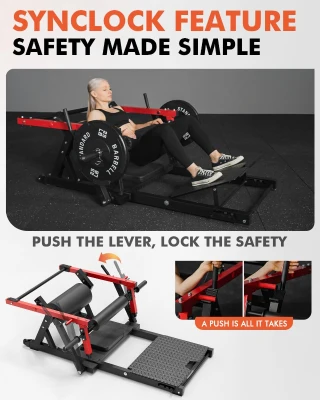 GMWD Plate-Loaded Hip Thrust Machine — 800 lb Capacity Glute Bridge with Weight Holders & Adjustable 3-Position Footboard