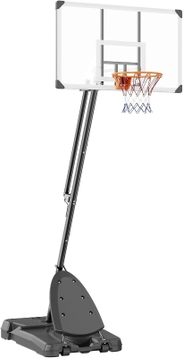 VEVOR Adjustable Portable Basketball Hoop with Weighted Base, Wheels and PC Backboard — Indoor/Outdoor for Youth & Adults