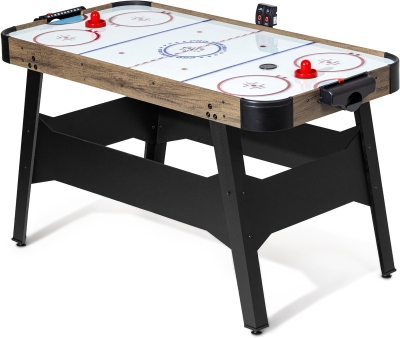 GoSports 54"" Air Hockey Arcade Table for Kids & Adults - Oak or Black Finish - Includes 2 Pushers, 3 Pucks, AC Blower and LED Scoreboard