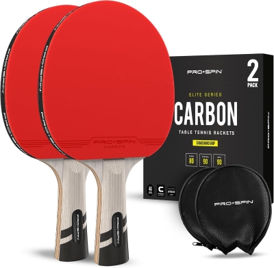 PRO-SPIN Carbon Table Tennis Paddles — Professional 7-Ply Rackets with Carbon Fiber for Superior Control | Premium Rubber, 2.0mm Sponge