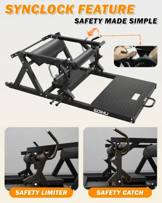 GOIMU HT01 Plate-Loaded Hip Thrust Machine – 800 lb Capacity Glute Drive with Band Pegs, Thick Hip Pad & Heavy-Duty Footplate