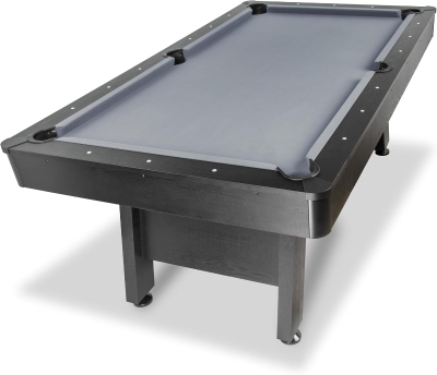 GoSports 7 ft Wood-Finish Pool Table — Rustic Black Frame with Gray Felt (7 x 4 ft)