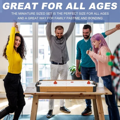 40 in Portable Tabletop Air Hockey Table - Indoor Arcade Game for Kids & Adults with Electronic Fan Motor, 2 Pucks, 2 Pushers