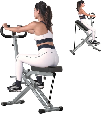 SogesHome Foldable Row-and-Squat Machine with Adjustable Resistance Bands — Compact Full-Body Home Workout, 330 lb Capacity