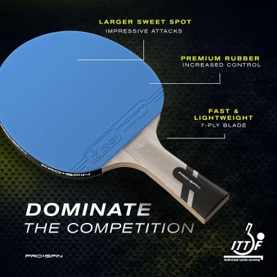 PRO-SPIN Carbon Table Tennis Paddles — Professional 7-Ply Blade, Premium Rubber, 2.0mm Sponge for Superior Control