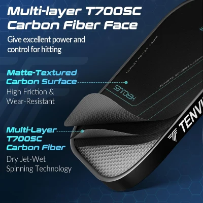 TENVINA T700SC Multi-Layer Textured Carbon Fiber Pickleball Paddle — USAPA Certified, Enhanced Power & Spin, 4 Shape/Thickness Choices