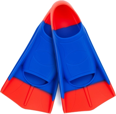 Prsca Kids Short Swim Fins — Youth Flippers for Lap Training, Beginners (Girls & Boys)