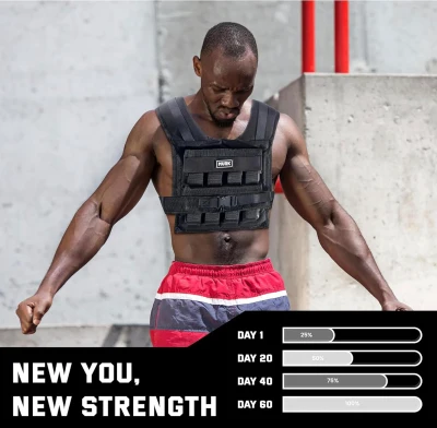 MVRK Heavy-Duty Weighted Vest for Men — Removable Iron Weights, Options from 18 to 100 lbs for Functional Training & Calisthenics