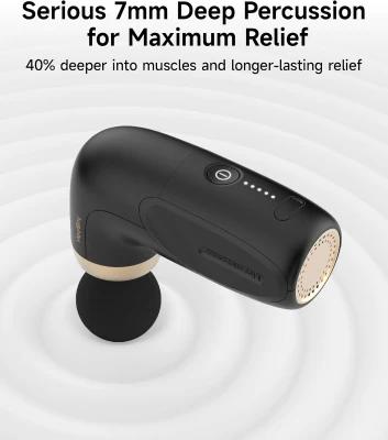 A1 Super Mini Percussion Massage Gun – Compact Travel Handheld Deep Tissue Massager for Home, Gym & Office (Black)