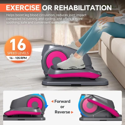 2025 Under-Desk Elliptical Machine – Electric Leg Exerciser Pro (As Seen on TV) with 16 Adjustable Speeds (16–105 RPM), 16 Auto Programs, Quiet Operation, Fully Assembled with Remote Control & Non-Slip Foot Straps