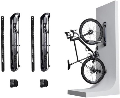 Steadyrack ProFlex Narrow Wall-Mounted Vertical Bike Rack — Space-Saving Pivot Design for Road Bikes, Fits Fenders, Heavy-Duty Steel