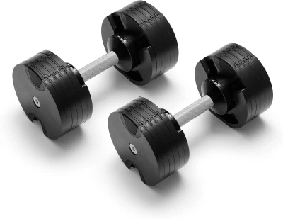 NÜOBELL Easy-Twist Adjustable Dumbbells (Pair) — 5–50 lb or 5–80 lb, 2024–25 Model