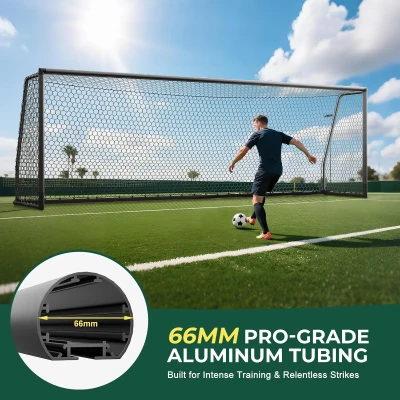 MOPHOTO Aluminum Soccer Goals (6x4/8x6/10x6.5/12x6/16x7/18.5x6.5/21x7/24x8 ft) – Durable Backyard and Training Goals for Teens & Adults