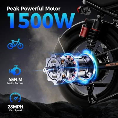 Electric Dirt Bike for Adults – 2000W/1500W Peak Motor Ebike with 20""/16""x4"" Fat Tires, 48V Removable Battery, All-Terrain Dual Suspension