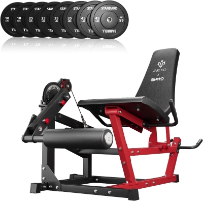 Mikolo Adjustable Leg Extension & Curl Machine with Cable System — Seated and Lying Options for Home Gym