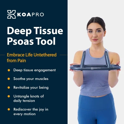 KOAPRO Psoas & Hip Hook Release Tool — Targeted Deep-Tissue Massager for Iliacus, Hip Flexors, Iliopsoas, Piriformis, Back and Core
