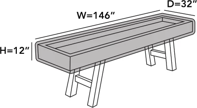 Covermates Elite Shuffleboard Table Cover – Water-Resistant Heavy-Duty 300D Polyester, Indoor/Outdoor, 146W x 32D x 12H, Khaki