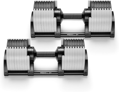NÜOBELL Easy-Twist Adjustable Dumbbells (Pair) — 5–80 lb, 2024–25 Edition (All-in-One)