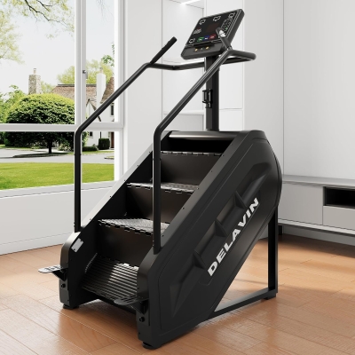 DELAVIN Commercial-Style Stair Stepper with LED Screen, 15 Speed Levels (24–164 SPM), 440 lb Capacity Stepmill for Cardio and Lower-Body Training (FBA)