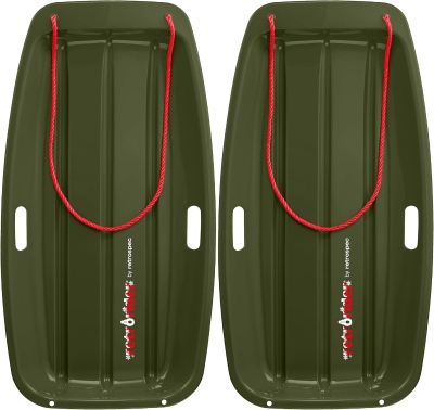 Retrospec Retrorider Plastic Toboggan Sled – Hard-Bottom Snow Sled with Pull Rope, Cold-Resistant Coating, Available in 35-inch and 48-inch for Kids & Adults